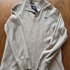 American Eagle Outfitters Beige Henley Shirt